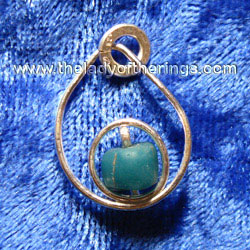 blue bead drop viking jewel