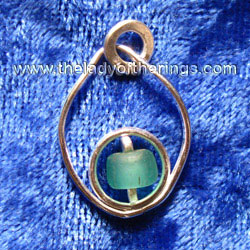 green bead drop viking jewel